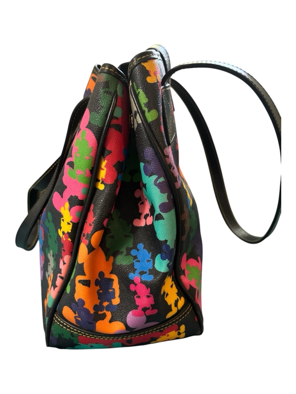Dooney & Bourke Disney Parks Black Multicolor Mickey Silhouette Tote - Picture 6 of 16